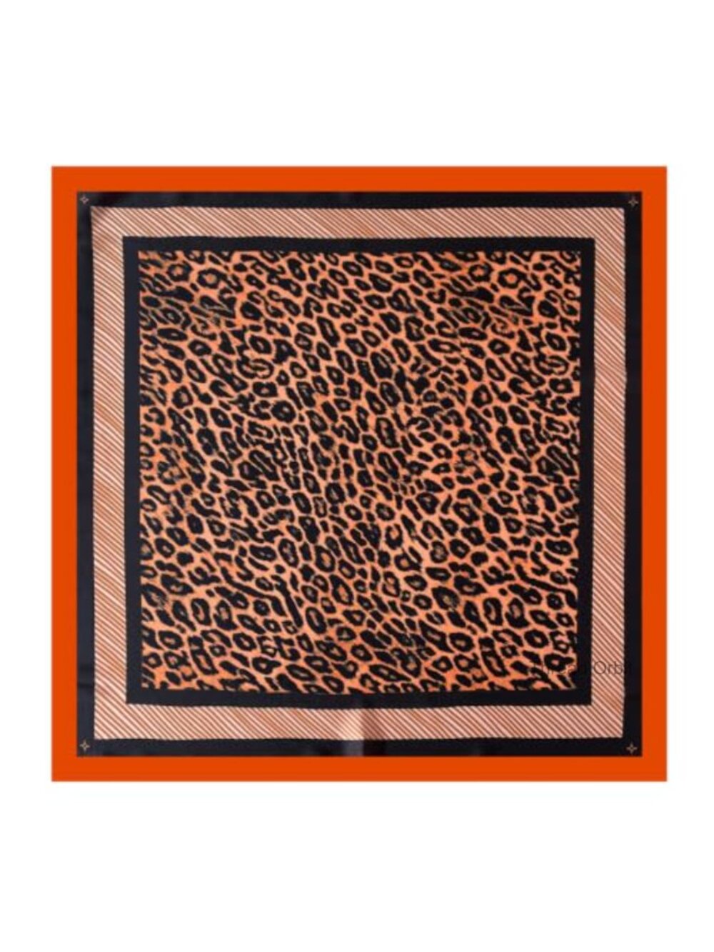 Leopard Print Satin Square Scarf Neckerchief Hair Bag Accessory Women